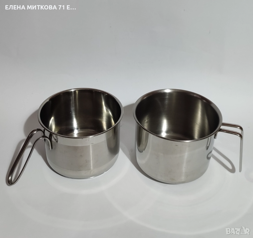 Два дълбоки съда/канчета от неръждаема стомана с двойно дъно, снимка 1