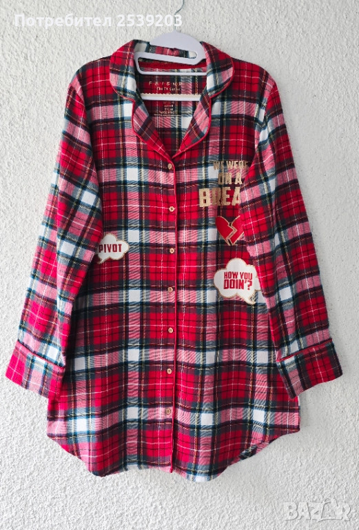 Дамска карирана риза-туника размер 38-40, снимка 1
