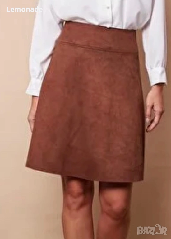 Нова велурена дамска пола  С размер, снимка 1