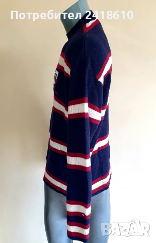 Tommy Hilfiger Monogram Oversize Wool / Mens Size XS / S  ОРИГИНАЛ! Мъжки Вълнен Пуловер!, снимка 10 - Пуловери - 52178704
