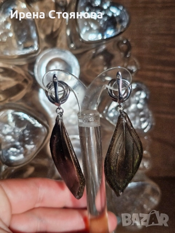 Ръчно изработени обеци с паунови пера, снимка 17 - Обеци - 52387526