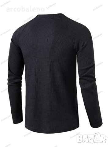 Мъжка едноцветна тениска с дълъг ръкав и копчета, 8цвята, снимка 15 - Тениски - 42069624