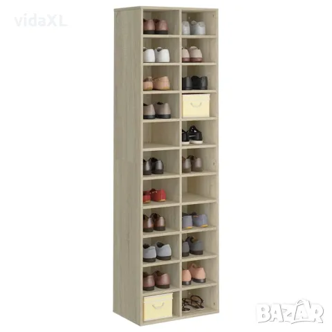 vidaXL Шкаф за обувки, дъб сонома, 54x34x183 см, инженерно дърво, снимка 3 - Шкафове - 56147720
