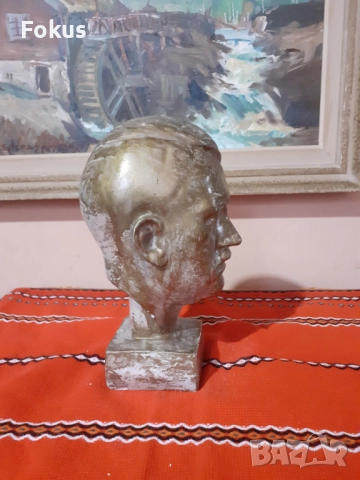 Страхотен бюст на Хитлер от лят бетон с цвят бронз, снимка 5 - Антикварни и старинни предмети - 52528114