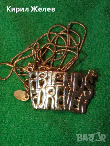 FRIENDS FOREVER МЕДЕН с ЛЪСКАВА ПОЗЛАТА МАРКОВ ФЕШЪН МЕДАЛЬОН КОЛИЕ на ZARA 38678, снимка 2 - Колиета, медальони, синджири - 41682326