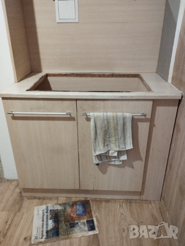 Кухненски шкаф за мивка и мивка от алпака, снимка 3 - Мивки - 53716467