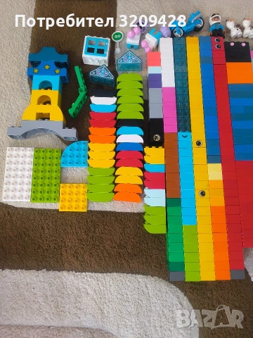 LEGO DUPLO – 450 части + 2 големи подложки, фигурки и животни, снимка 4 - Конструктори - 53403893