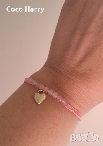 Комплект гривни с розов кварц и аметист