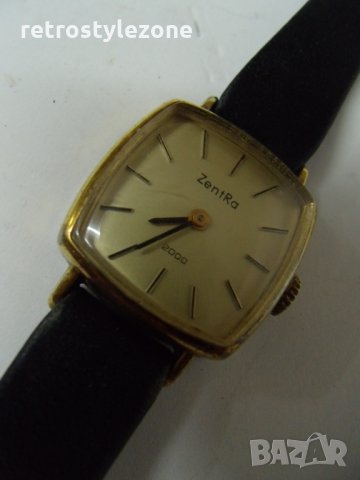 № 5960 стар дамски часовник ZentRa  - механичен  - работещ   - размер - 2 / 2 см , снимка 6 - Други ценни предмети - 35791232