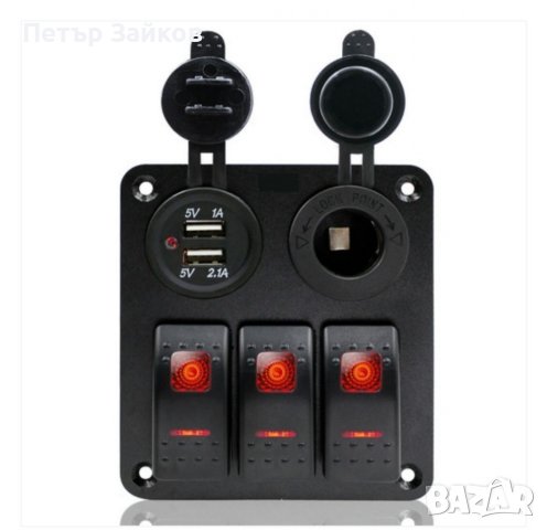 превключватели за осветление Морски клас Устойчив на пръски, UV устойчив 12-24 волта 3 превключвател