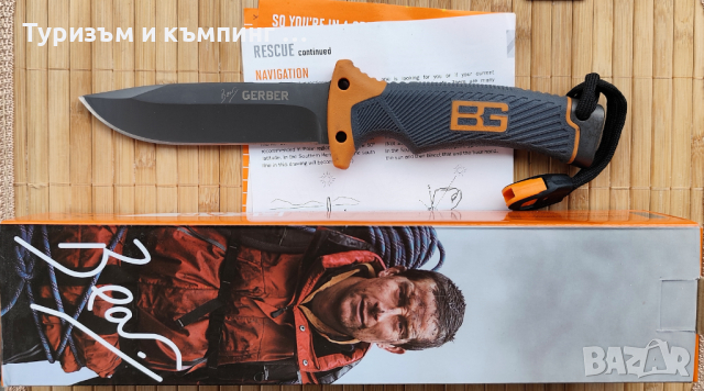 Туристически нож /м.запалка, точило и свирка/, снимка 6 - Ножове - 44767461