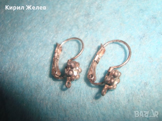 ВИНТИДЖ СТАРИ СРЕБЪРНИ ОБЕЦИ РЕТРО УКРАШЕНИЕ РЪЧНА МАЙСТОРСКА РАБОТА с ЦИРКОНИ 25733, снимка 8 - Антикварни и старинни предмети - 35736474