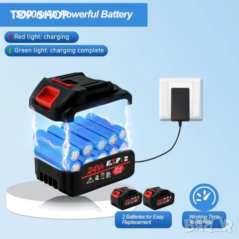 Акумулаторна водоструйка с две батерии 24V 200W, снимка 2 - Гедорета - 48510915