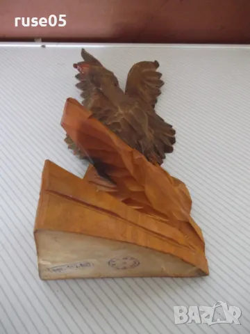 Фигура дървена "Орел кацнал върху скала" резбована, снимка 6 - Колекции - 50337343