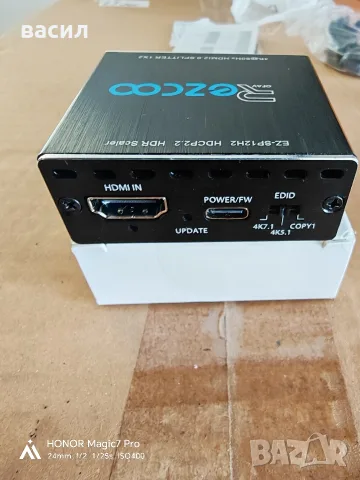 EZ-SP12H2 е 1x2 мини сплитер за Hdmi, Ultra HD 4K, снимка 3 - Кабели и адаптери - 56022492