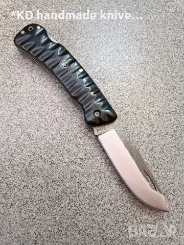 Сгъваем нож ръчно изработен от N690co стомана + ПОДАРЪК кания