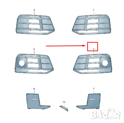 НОВА ОРИГИНАЛНА РЕШЕТКА В БРОНЯТА ЛЯВА / AUDI Q5 2015-2020 / 80A 807 679 B 4W3, снимка 3 - Части - 55823401