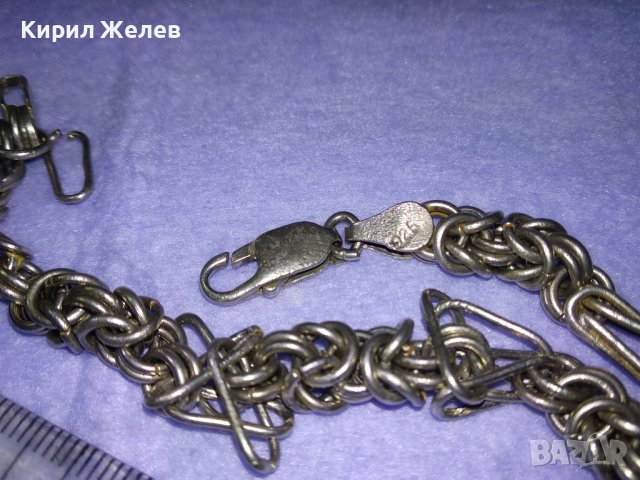 СТАРА СРЕБЪРНА ГРИВНА СРЕБРО 925 РЯДКА РЪЧНА КРАЛСКА ПЛЕТКА За РЕМОНТ / РЕСТАВРАЦИЯ / ЧАСТИ 40528, снимка 14 - Гривни - 42615332