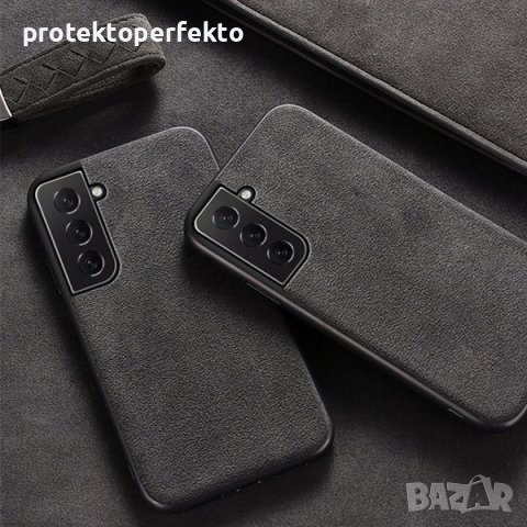 Кожен Калъф Кейс АЛКАНТАРА S24, S24+, S24 Ultra, снимка 1