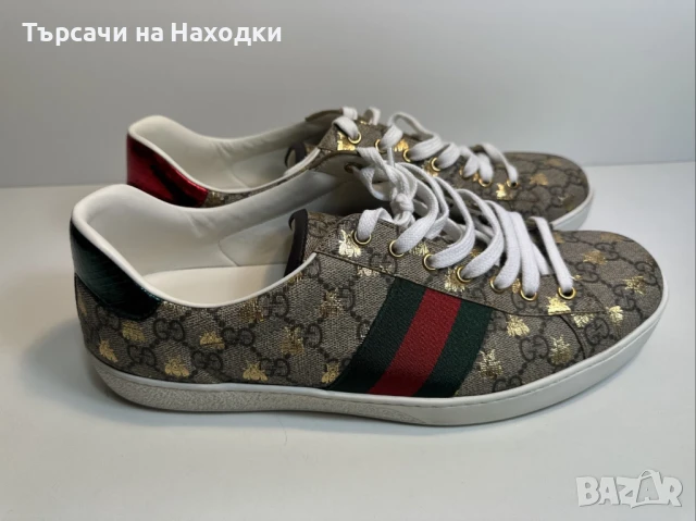 €750 Мъжки кецове Gucci Ace Supreme Bees Men’s 12 Trainer Tennis Shoe Low Top Sneaker Used, снимка 4 - Спортно елегантни обувки - 50871500