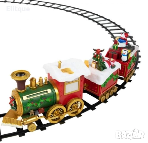 Светещо и музикално коледно влакче с релси, снимка 2 - Други - 52832261