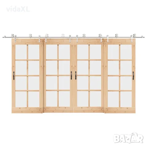 vidaXL Механизъм за плъзгаща врата 400 см неръждаема стомана сребрист, снимка 2 - Железария - 56146979