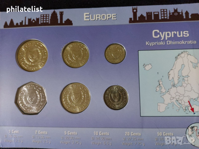 Комплектен сет - Кипър 2004 , 6 монети, снимка 2 - Нумизматика и бонистика - 44516796