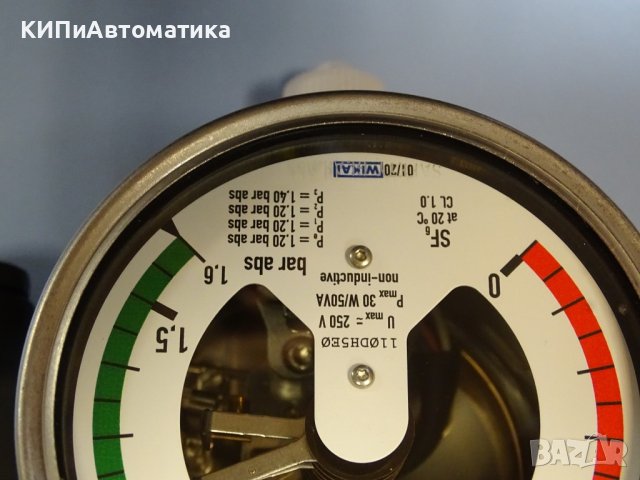 Ел. контактен манометър Wika SF-6 pressure gauge Ф100 0-1.6 bar, снимка 9 - Резервни части за машини - 40620241