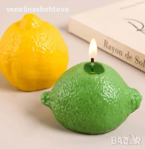 3D 2 модела лимон изправен легнал Силиконов молд форма за свещи гипс сапун смола, снимка 2 - Форми - 50645683