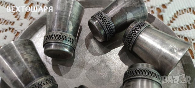 Старинен Посребрен Руски Сервиз за Водка - Ликьор , снимка 11 - Антикварни и старинни предмети - 38666225