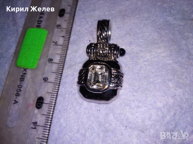 ВЕЛИКОЛЕН АРТ МЕДАЛЬОН БЛАГОРОДНА СТОМАНА с ГОЛЯМ ФАСЕТИРАН КРИСТАЛ и БЯЛА ПОЗЛАТА 38653, снимка 4 - Колиета, медальони, синджири - 41682205