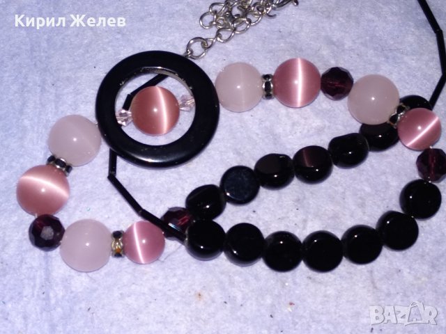 КРАСИВО ЕЛЕГАНТНО СКЪПОЦЕННО АРТ КОЛИЕ с ЮВЕЛИРНО ПОЛИРАНИ КАМЪНИ КОТЕШКО ОКО 38831, снимка 8 - Колиета, медальони, синджири - 41865511