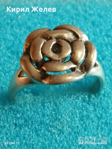 Модерен сребърен пръстен флорален мотив стил и елегантност много красив 42216, снимка 6 - Пръстени - 53762806