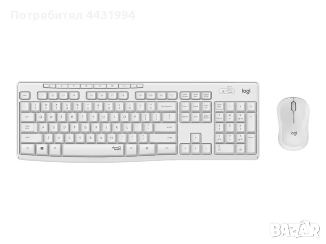 Комплект, Logitech MK295 Silent Wireless Combo - OFF WHITE - US INTL - 2.4GHZ - INTNL, снимка 1