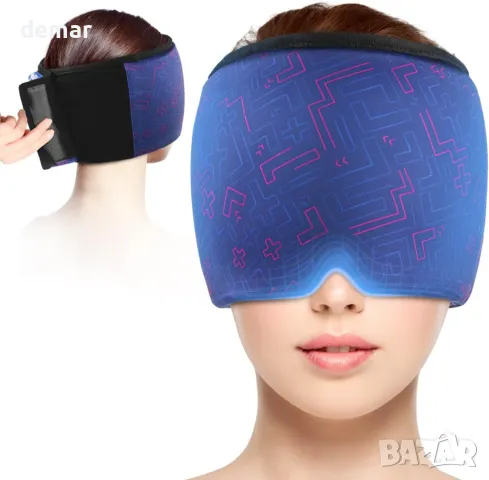 Hilph Регулируема маска за облекчаване на мигрена и главоболие, синя