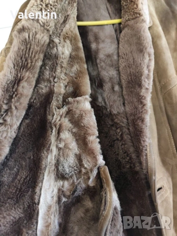 Мъжко кожено палто/яке Shearling/Винтидж естествена кожа размер 52/XL, снимка 4 - Якета - 53611899