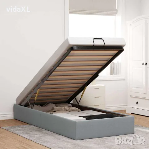 vidaXL Османска рамка за легло без матрак, светлосива, 80x200 см, плат, снимка 2 - Спални и легла - 56146995
