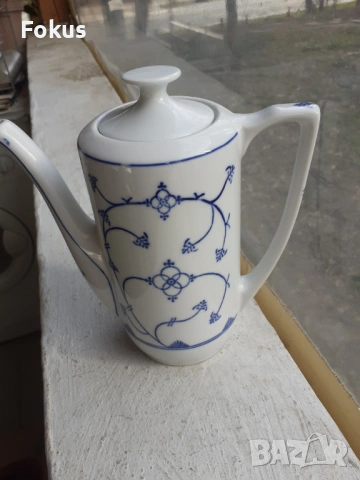 Чайник немски порцелан кобалт, снимка 3 - Антикварни и старинни предмети - 53388630