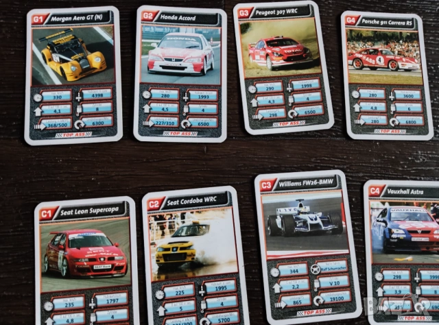 Колекционерски карти с автомобили TOP ASS - Motorsport , снимка 5 - Карти за игра - 53368073