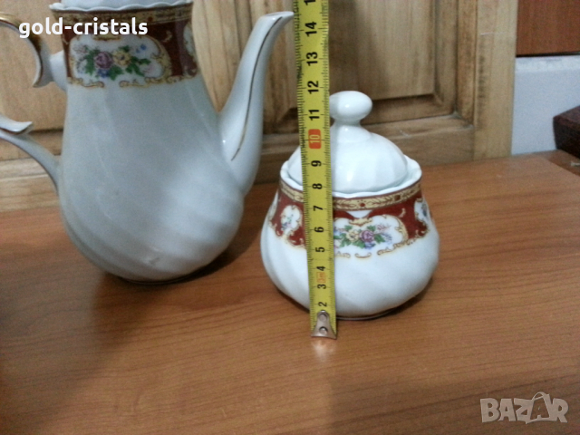 Стар български порцелан чийник захарница латиера, снимка 3 - Антикварни и старинни предмети - 36163991