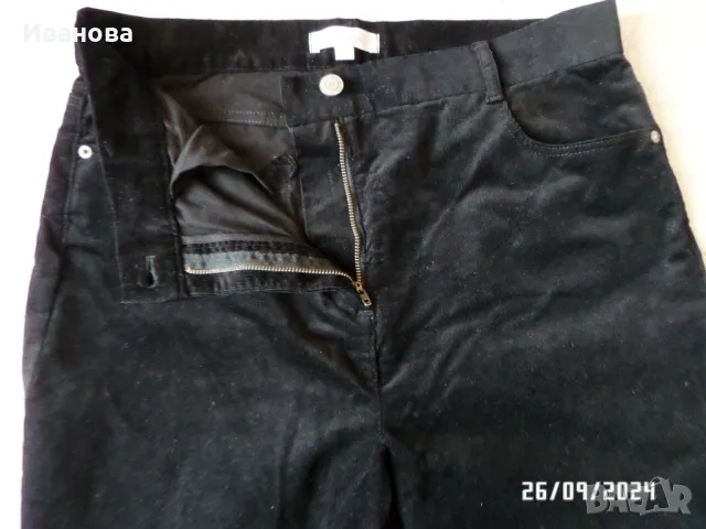  Нови черни джинси от фин рипсен плат, снимка 10 - Дънки - 47386420