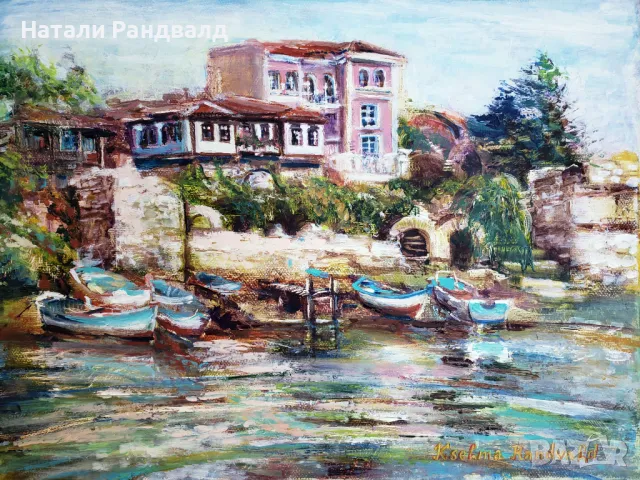 Маслена картина "Несебърски бряг", снимка 1