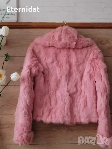 Розово късо палтенце естествен косъм , снимка 10 - Палта, манта - 49169552