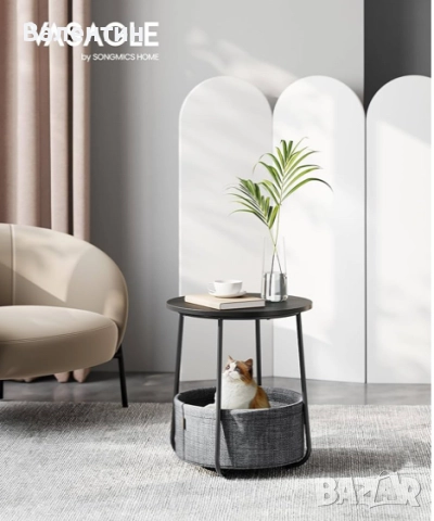 Кръгла помощна масичка VASAGLE, снимка 3 - Маси - 52480848