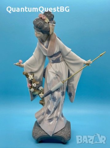 Lladro Spain Japanese Geisha “Teruko” w/ Folded Parasol “Гейшата”