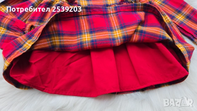 Детска карирана рокля 12-18 месеца, снимка 7 - Бебешки рокли - 52718068