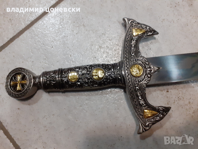 Красив тамплиерски меч кинжал,кортик,кама,нож, снимка 9 - Колекции - 36244404