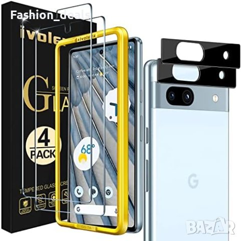Нов Протектор за екран за Google Pixel 7A 2 броя фолио + 2 броя протектор за обектив