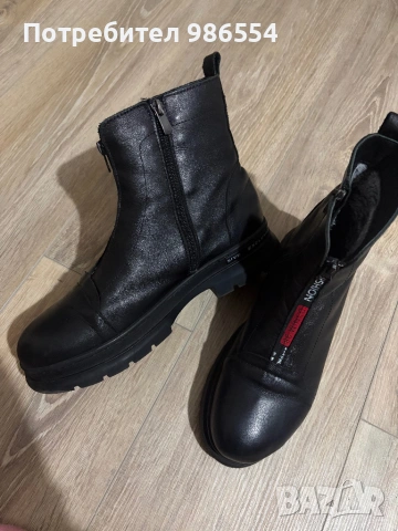 Дамски боти черни естествена кожа размер 41, снимка 2 - Дамски боти - 53105249