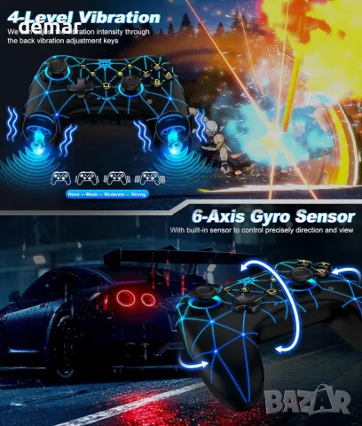 Контролер HASACOOL Switch Pro, безжичен контролер за Nintendo Switch/Lite/OLED, с Turbo & Vibration, снимка 2 - Аксесоари - 47520030